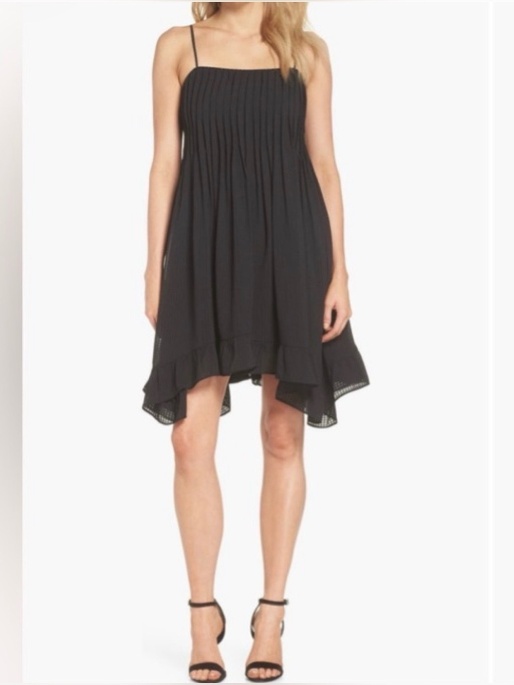 Adelyn Rae Black Spaghetti Strap High-Low Dress